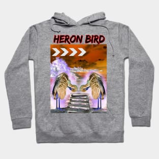 Heron bird art Hoodie